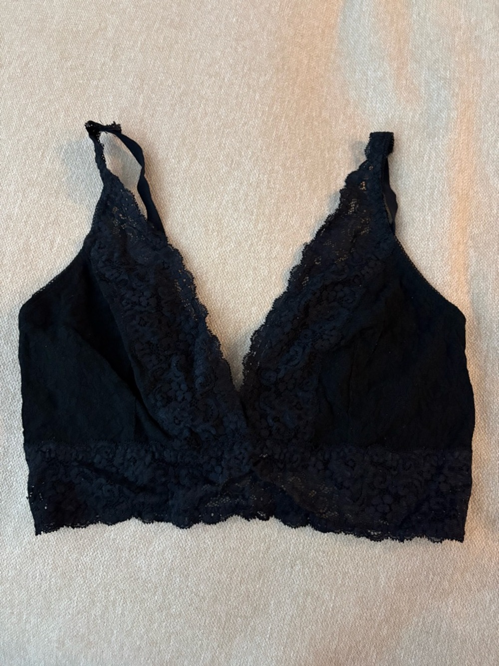 Soma Black Lace Bralette - Delicate V-Neck
